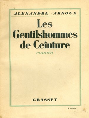cover image of Les Gentilshommes de ceinture